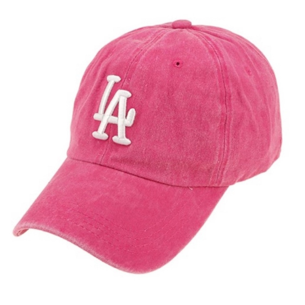 Vintage washed hot pink LA embroidered Baseball Cap - Picture 2 of 5